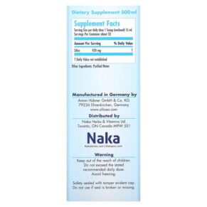 Naka Herbs & Vitamins Ltd Hubner Original Silica Gel 17 fl oz (500 ml) 623543125001