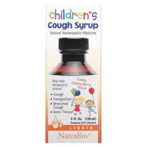 NatraBio Children's Cough Syrup Yummy Cherry-Berry 4 fl oz (120 ml) 371400552049