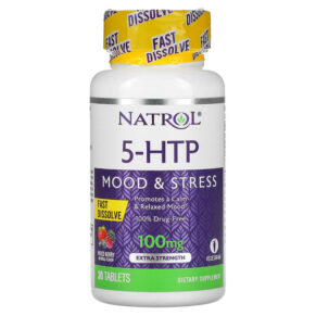 Natrol 5-HTP Fast Dissolve Extra Strength Wild Berry 100 mg 30 viên 047469060442