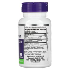 Natrol Cinnamon Extract 500 mg 80 Tablets 047469044589