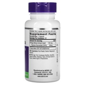 Natrol Ginkgo Biloba 120 mg 60 Capsules 047469007683