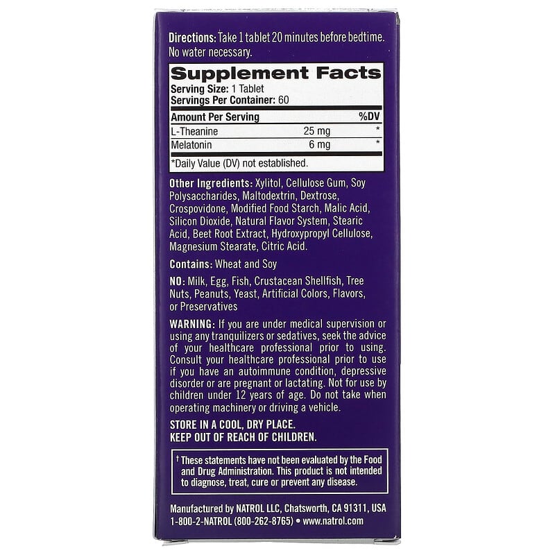 Natrol Melatonin Calm Sleep Fast Dissolve Strawberry 60 Tablets 8 Thành phần vi chất Natrol Melatonin Calm Sleep Fast Dissolve Strawberry 60 viên 047469060466