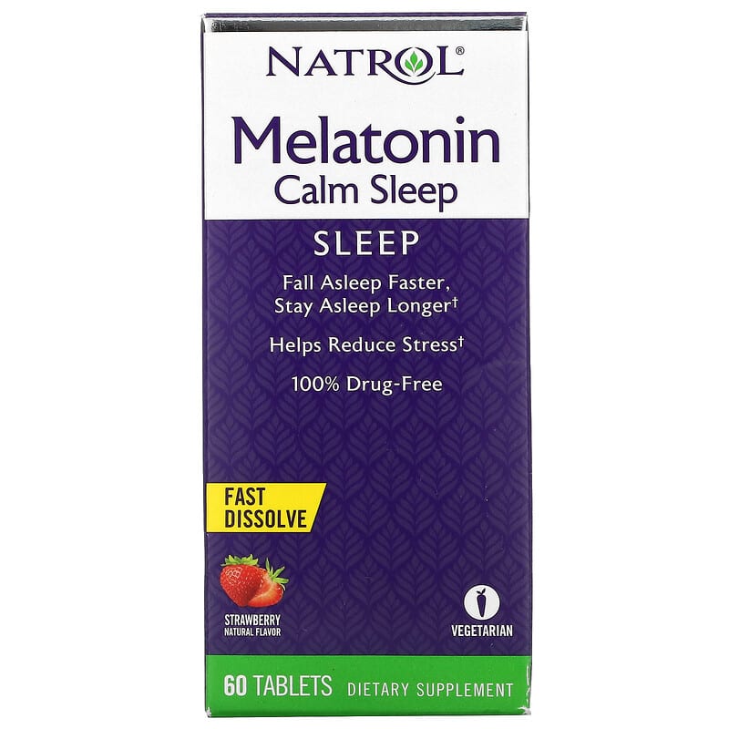 Natrol Melatonin Calm Sleep Fast Dissolve Strawberry 60 Tablets 1 Natrol Melatonin Calm Sleep Fast Dissolve Strawberry 60 viên 047469060466