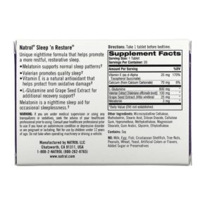 Natrol Sleep 'n Restore 20 Tablets 047469005023
