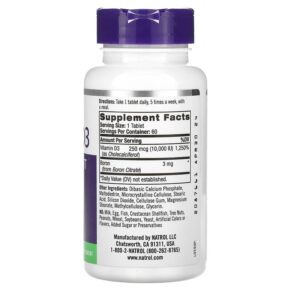 Natrol Vitamin D3 Bone & Joint Health Maximum Strength 10.000 IU 60 Tablets 047469060145