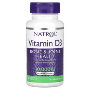 Natrol Vitamin D3 Bone & Joint Health Maximum Strength 10.000 IU 60 viên 047469060145