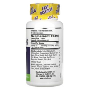 Natrol Vitamin D3 Bone & Joint Health Strawberry 5.000 IU 90 Tablets 047469058913