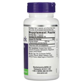 Natrol Yohimbe Bark 500 mg 90 Capsules 047469022761