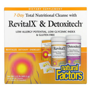 Natural Factors 7-Day Total Nutritional Cleansing + RevitalX & Detoxitech 1.33 lb (603.5 g) 068958071558
