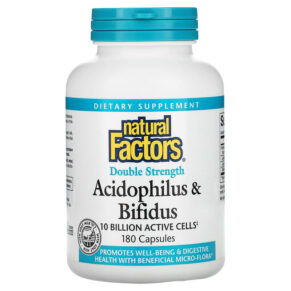 Natural Factors Acidophilus & Bifidus Double Strength 10 Billion 180 viên 068958018065
