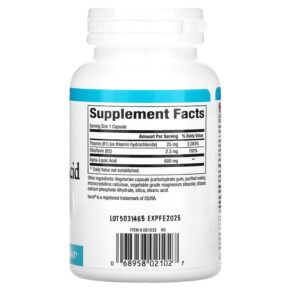 Natural Factors Alpha-Lipoic Acid with B1 & B2 600 mg 60 Vegetarian Capsules 068958021027