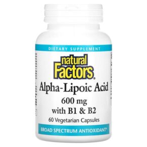 Natural Factors Alpha-Lipoic Acid + B1 & B2 600 mg 60 viên 068958021027