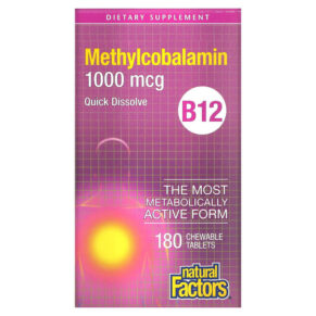 Natural Factors B12 Methylcobalamin 1.000 mcg 180 viên 068958012438