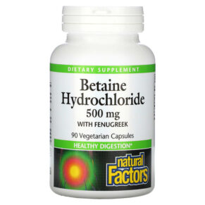 Natural Factors Betaine Hydrochloride + Fenugreek 500 mg 90 viên 068958017204