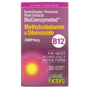 Natural Factors BioCoenzymated B12 Methylcobalamin & Dibencozide 3.000 mcg 30 viên 068958012537