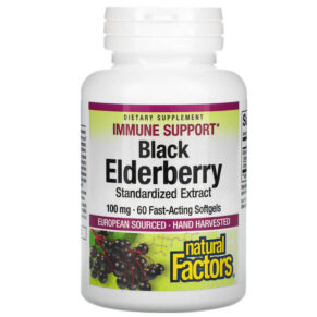 Natural Factors Black Elderberry 100 mg 60 Fast-Acting viên 068958047065