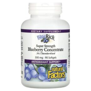Natural Factors BlueRich Super Strength Blueberry Concentrate 500 mg 90 viên 068958045160