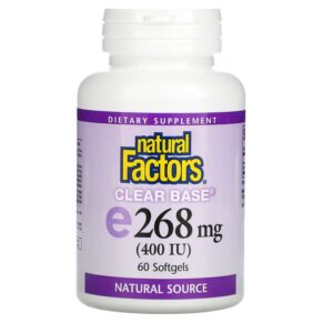 Natural Factors Clear Base Vitamin E 268 mg (400 IU) 60 viên 068958014432
