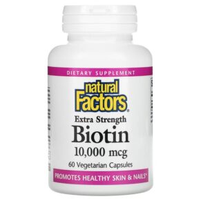 Natural Factors Extra Strength Biotin 10.000 mcg 60 viên 068958012636