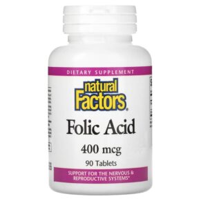 Natural Factors Folic Acid 400 mcg 90 viên 068958012728