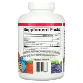 Natural Factors Fruit-Flavor Chew Vitamin C Four Mixed Fruit Flavors 500 mg 180 Chewable Wafers 068958013367