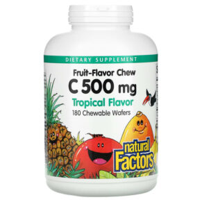 Natural Factors Fruit-Flavor Chew Vitamin C Tropical 500 mg 180 bánh 068958013299