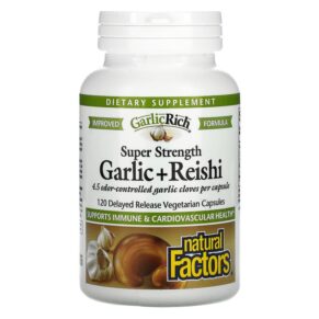 Natural Factors GarlicRich Super Strength Garlic + Reishi 120 Delayed Release viên 068958023342