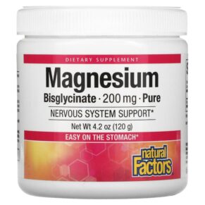 Natural Factors Magnesium Bisglycinate Pure 200 mg 4.2 oz (120 g) 068958016429