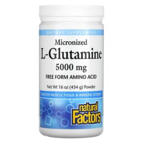 Natural Factors Micronized L-Glutamine Powder 5.000 mg 16 oz (454 g) 068958028170