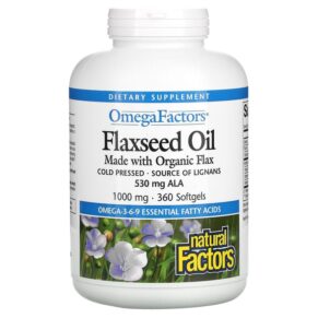 Natural Factors OmegaFactors Flaxseed Oil 1000 mg 360 viên 068958022123