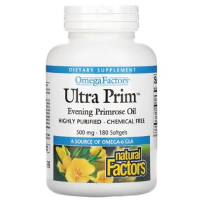 Natural Factors OmegaFactors Ultra Prim Evening Primrose Oil 500 mg 180 viên 068958023564