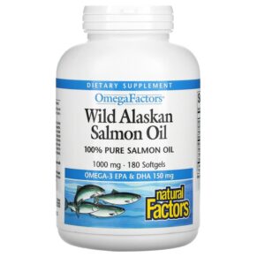 Natural Factors OmegaFactors Wild Alaskan Salmon Oil 1.000 mg 180 viên 068958022574