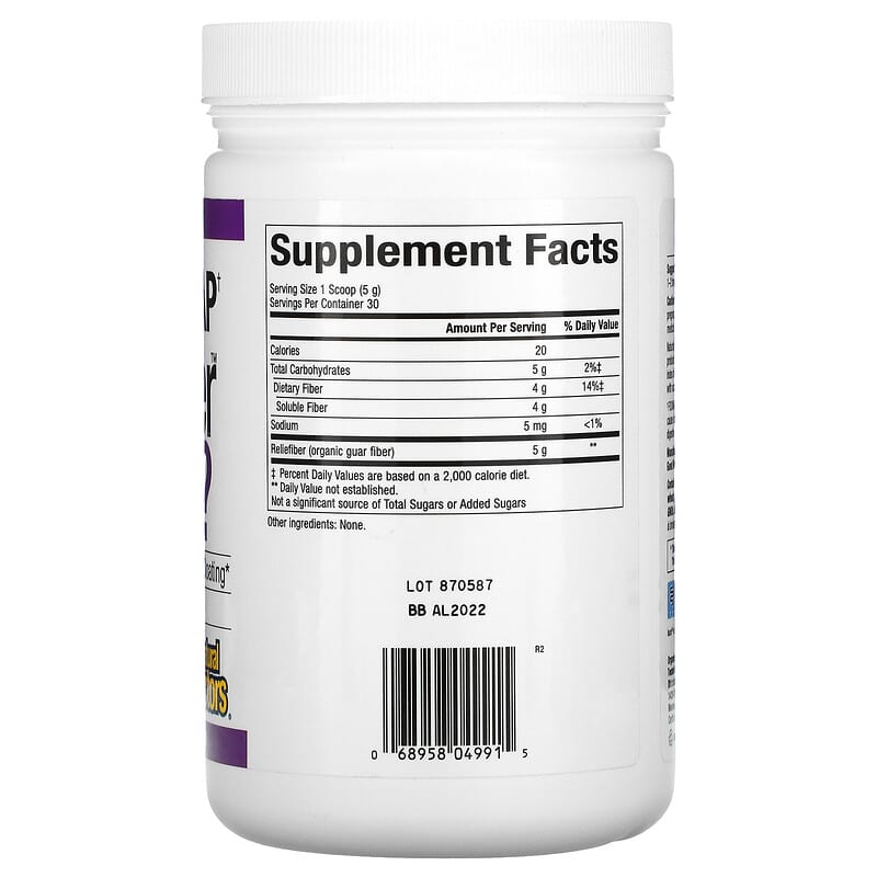 Natural Factors Organic Low Fodmap Reliefiber Unflavored 5.3 oz (150 g) 8 Thành phần vi chất Natural Factors Organic Low Fodmap Reliefiber Unflavored 5.3 oz (150 g) 068958049915