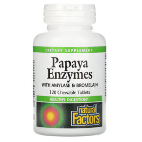 Natural Factors Papaya Enzymes + Amylase & Bromelain 120 viên 068958017495
