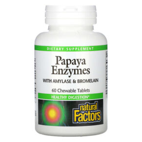 Natural Factors Papaya Enzymes + Amylase & Bromelain 60 viên 068958017488