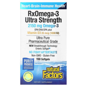Natural Factors RxOmega-3 + Vitamin D3 Ultra Strength 2.150 mg 150 viên 068958354927