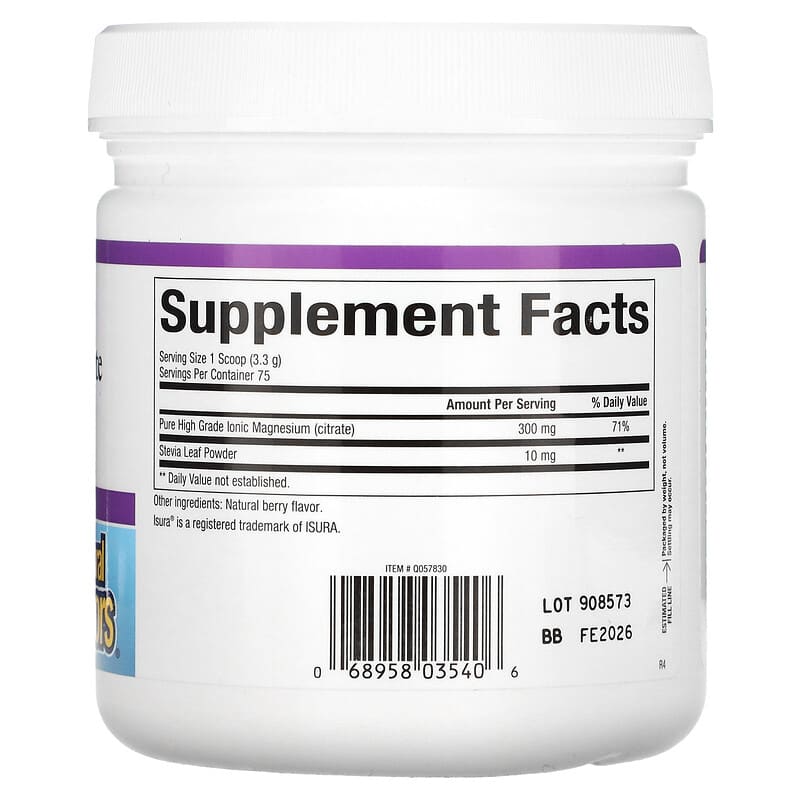 Natural Factors Stress-Relax Magnesium Citrate Berry Drink Mix 8.8 oz (250 g) 8 Thành phần vi chất Natural Factors Stress-Relax Magnesium Citrate Berry Drink Mix 8.8 oz (250 g) 068958035406
