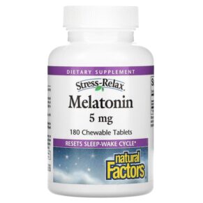 Natural Factors Stress-Relax Melatonin 5 mg 180 viên 068958027180