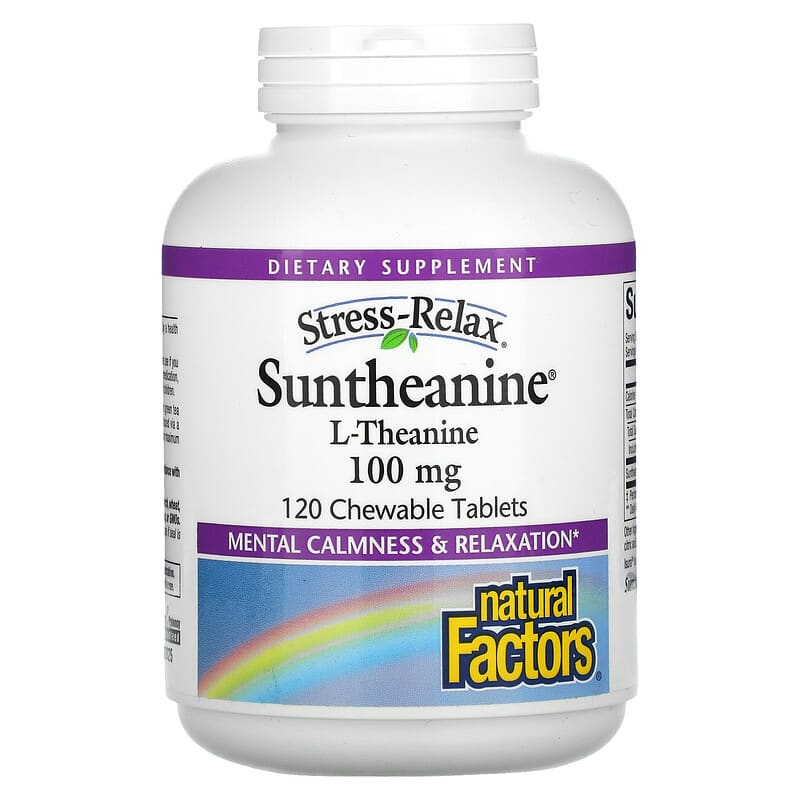 Natural Factors Suntheanine 100 mg 120 Chewable Tablets 1 Natural Factors Suntheanine 100 mg 120 viên 068958028378