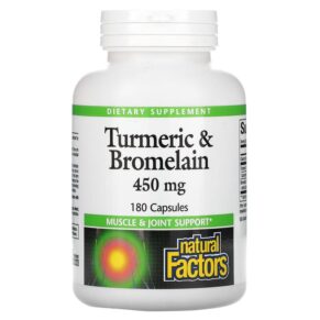 Natural Factors Turmeric & Bromelain 450 mg 180 viên 068958017396