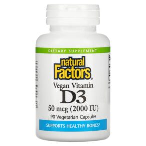 Natural Factors Vegan Vitamin D3 50 mcg (2.000 IU) 90 viên 068958010687