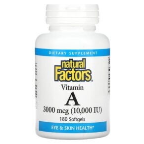 Natural Factors Vitamin A 3000 mcg (10.000 IU) 180 viên 068958010410