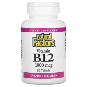 Natural Factors Vitamin B12 1.000 mcg 60 viên 068958012452