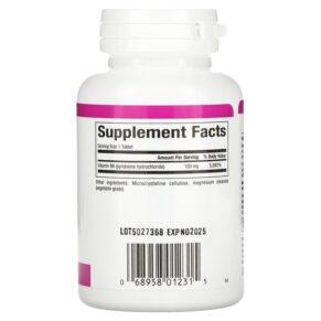 Natural Factors Vitamin B6 Pyridoxine HCl 100 mg 90 Tablets 068958012315