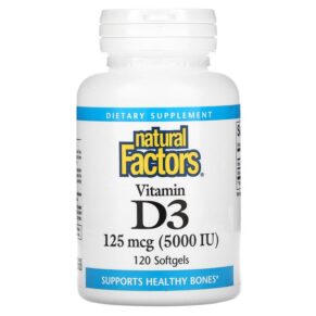 Natural Factors Vitamin D3 125 mcg (5.000 IU) 120 viên 068958010564