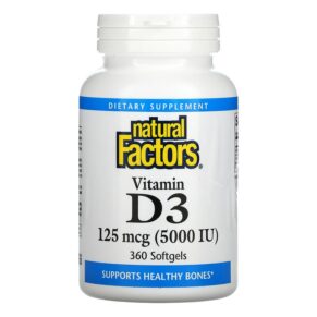 Natural Factors Vitamin D3 125 mcg (5.000 IU) 360 viên 068958010625