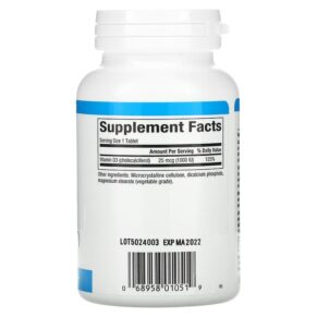 Natural Factors Vitamin D3 25 mcg (1.000 IU) 180 Tablets 068958010519