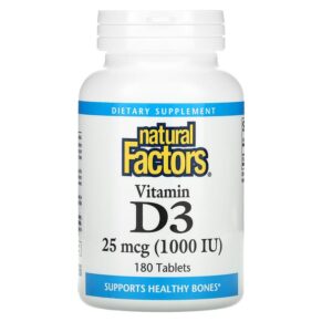 Natural Factors Vitamin D3 25 mcg (1.000 IU) 180 viên 068958010519