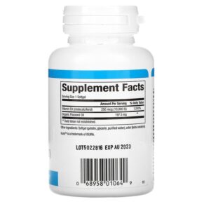 Natural Factors Vitamin D3 250 mcg (10.000 IU) 120 Softgels 068958010649