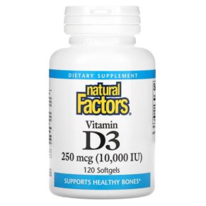 Natural Factors Vitamin D3 250 mcg (10.000 IU) 120 viên 068958010649